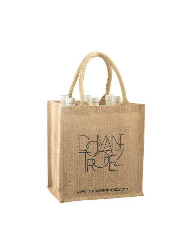 Cabas jute 6 bouteilles Domaine Tropez