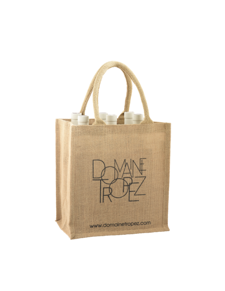 Cabas jute 6 bouteilles Domaine Tropez